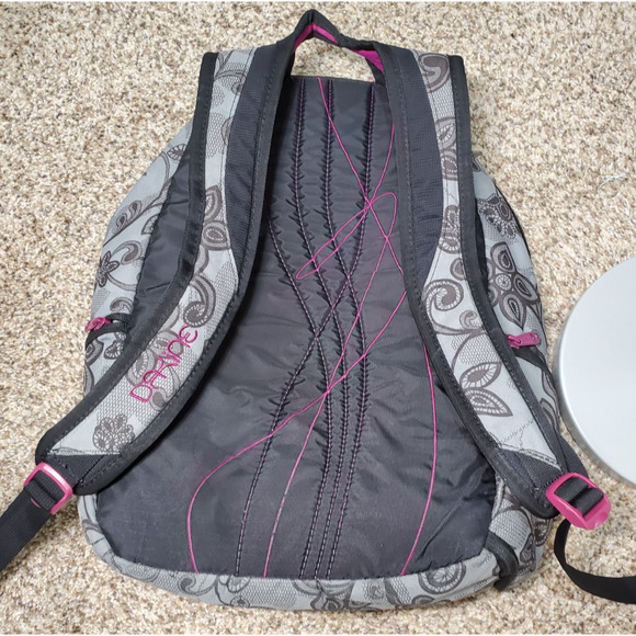 Dakine Laptop Travel Backpack. Gray and Purple Floral - Picture 9 of 10